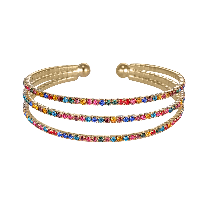 Multicolor crystal cuff
